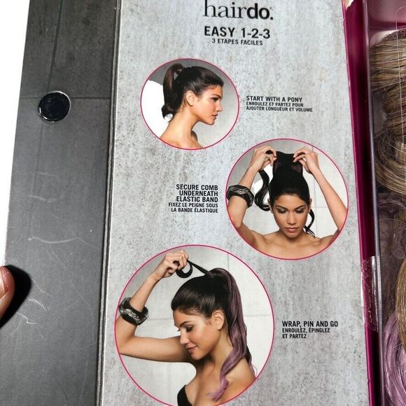 Hairdo 23" Color Splash Pony Hair Extensions Dark Blonde/ Lavender Wrap And Go - Picture 9 of 9